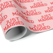 Modern net getrouwd rood roze cadeaupapier (Rol Hoek)