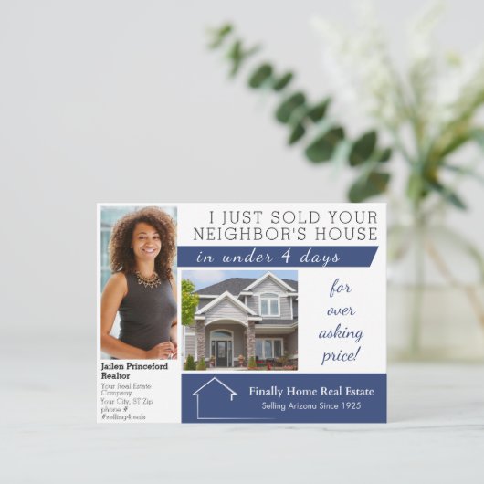 Modern Net Verkocht Vastgoed Marketing Mailer Briefkaart (Staand voorkant)