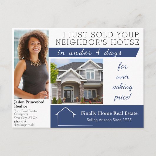 Modern Net Verkocht Vastgoed Marketing Mailer Briefkaart (Voorkant)