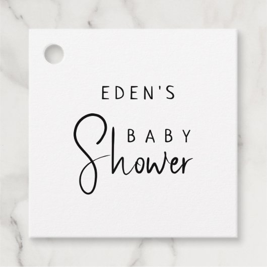 Modern neutraal Baby shower Bedankjes Labels (Voorkant)