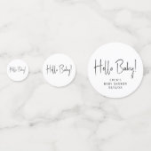 Modern neutraal Baby shower Hallo Baby Confetti (Voorkanten)