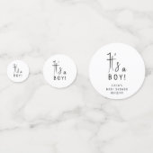 Modern neutraal Baby shower Het is een jongen Confetti (Achterkanten)