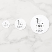 Modern neutraal Baby shower Het is een meisje Confetti (Voorkanten)