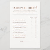 Modern neutraal Baby shower mama of papa spel (Voorkant)