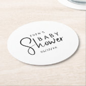 Modern neutraal Baby shower Ronde Kartonnen Onderzetter (Gebogen)