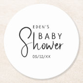 Modern neutraal Baby shower Ronde Kartonnen Onderzetter (Voorkant)