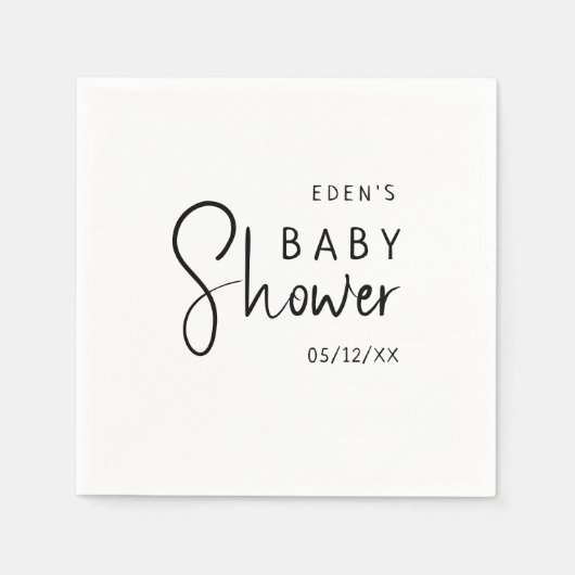 Modern neutraal Baby shower Servet (Voorkant)