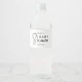 Modern neutraal Baby shower Waterfles Etiket (Voorkant)