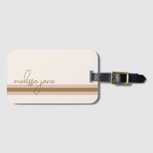 Modern neutraal bagagelabel (Voorkant (horizontaal))