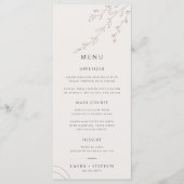 Modern neutraal beige botanische bruiloft menu (Voorkant)