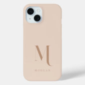 Modern Neutraal Beige Custom Monogram Case-Mate iPhone Case (Achterkant)