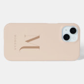 Modern Neutraal Beige Custom Monogram Case-Mate iPhone Case (Achterkant (horizontaal))