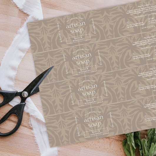 Modern neutraal beige zeepreep wikkel rond het eti