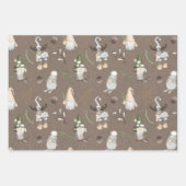 Modern neutraal gnome Pattern Brown Kraft Inpakpapier Vel (Voorkant)