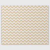 Modern neutraal goud- en wit chevron-patroon cadeaupapier (Vlak)