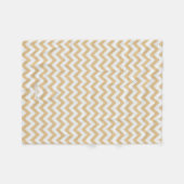 Modern neutraal goud- en wit chevron-patroon fleece deken (Voorkant (Horizontaal))