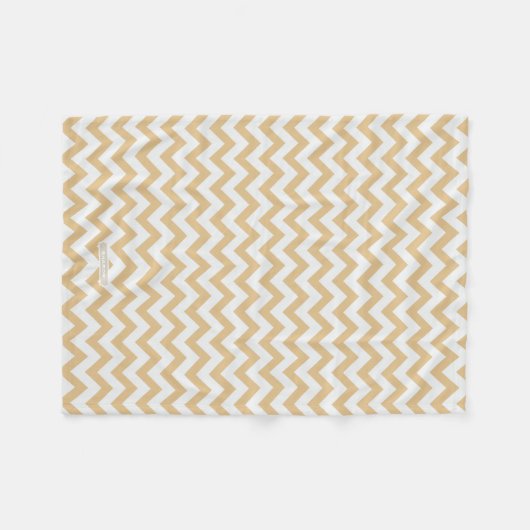 Modern neutraal goud- en wit chevron-patroon fleece deken (Voorkant (Horizontaal))