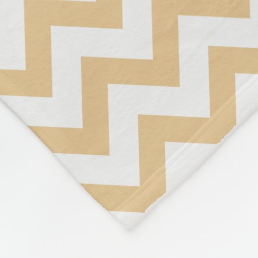 Modern neutraal goud- en wit chevron-patroon fleece deken (Hoek)