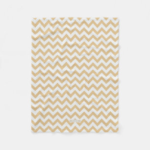 Modern neutraal goud- en wit chevron-patroon fleece deken