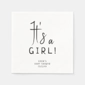 Modern Neutraal Het is een Meisje Baby shower Servet (Voorkant)