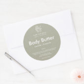 Modern neutraal Logo met botanisch leder Ronde Sticker (Envelop)