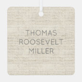 Modern Neutraal Mannelijk INITIAAL, VOLLEDIGE NAAM Metalen Ornament (Achterkant)