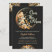 Modern neutraal over het maan baby shower kaart (Voorkant / Achterkant)