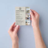 Modern Neutraal Schoonmaakbedrijven Foto Logo Flyer (Hand)