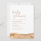 Modern Neutraal Terracotta Abstract Baby shower Kaart (Voorkant)