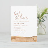 Modern Neutraal Terracotta Abstract Baby shower Kaart (Staand voorkant)