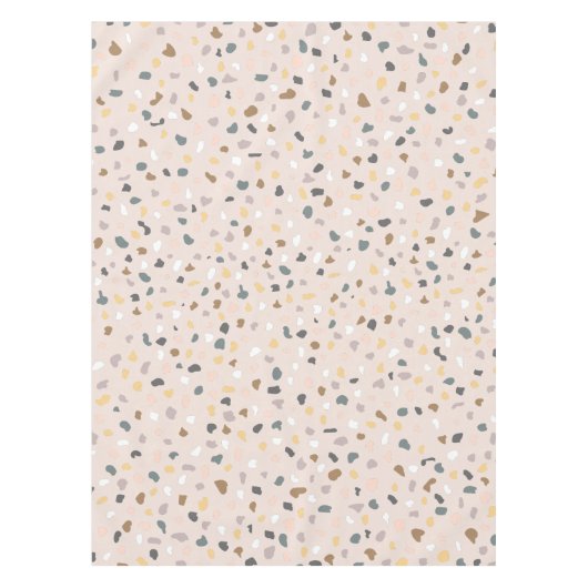 Modern Neutraal Terrazzo Patroon Tafelkleed (Voorkant)