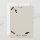 Modern neutraal vlinders tuin patroon bedankkaart (Voorkant)