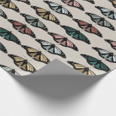 Modern neutraal vlinders tuin patroon cadeaupapier (Hoek)