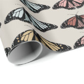 Modern neutraal vlinders tuin patroon cadeaupapier (Rol Hoek)