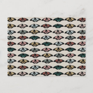 Modern neutraal vlinders tuin patroon feestdagenkaart