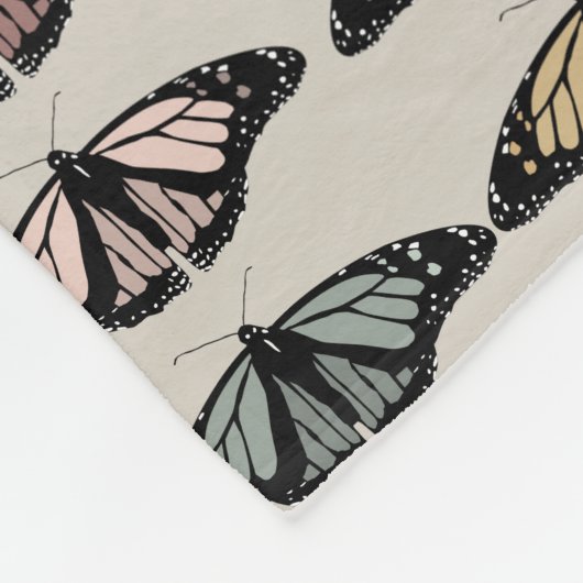 Modern neutraal vlinders tuin patroon fleece deken (Hoek)