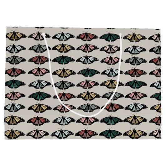 Modern neutraal vlinders tuin patroon groot cadeauzakje (Achterkant)