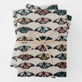 Modern neutraal vlinders tuin patroon inpakpapier vel (In situ)