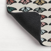 Modern neutraal vlinders tuin patroon muismat (Hoek)