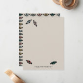 Modern neutraal vlinders tuin patroon notitiekaartje (Voorkant / Achterkant in situ)