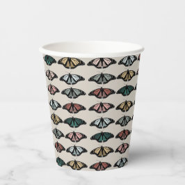 Modern neutraal vlinders tuin patroon papieren bekers