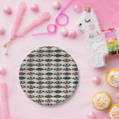 Modern neutraal vlinders tuin patroon papieren bordje (Feest)