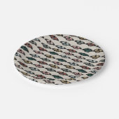 Modern neutraal vlinders tuin patroon papieren bordje (Gekanteld)