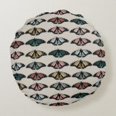 Modern neutraal vlinders tuin patroon rond kussen (Achterkant)