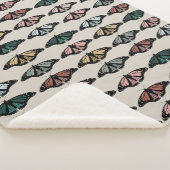 Modern neutraal vlinders tuin patroon sherpa deken (3/4)