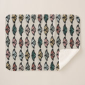 Modern neutraal vlinders tuin patroon sherpa deken (Voorkant (horizontaal))