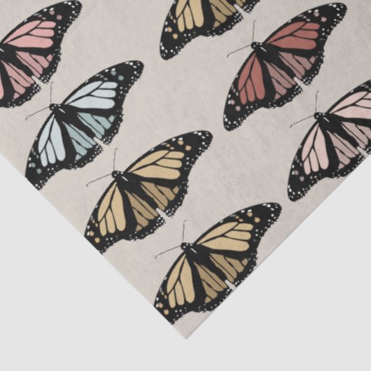 Modern neutraal vlinders tuin patroon tissuepapier (Detail)
