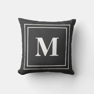Modern neutraal zwart monogram Sierkussen