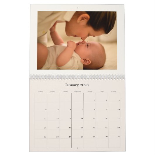 Modern Neutral Baby Birth Announcement 2026 Kalender (Jan 2026)
