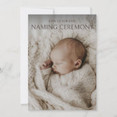 Modern Neutral Baby Naming Ceremony Foto Kaart (Voorkant)